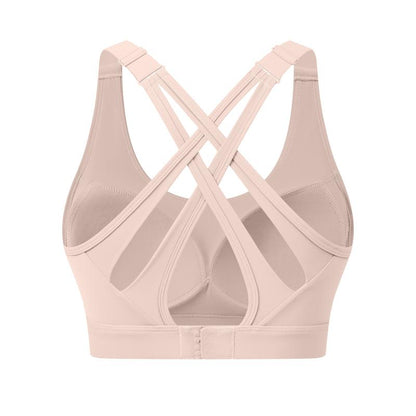 High Impact Sports Bra for Women – High Support Molded Cups, Adjustable Straps & Back Closure, Cross, Workout & Running Bra