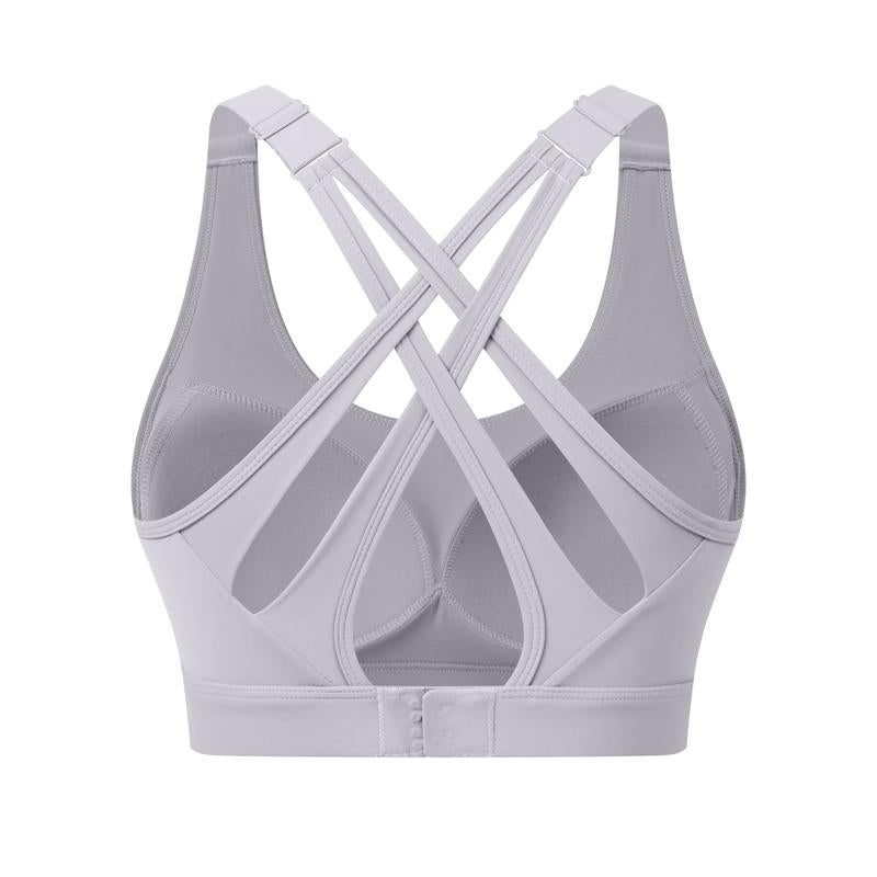 High Impact Sports Bra for Women – High Support Molded Cups, Adjustable Straps & Back Closure, Cross, Workout & Running Bra