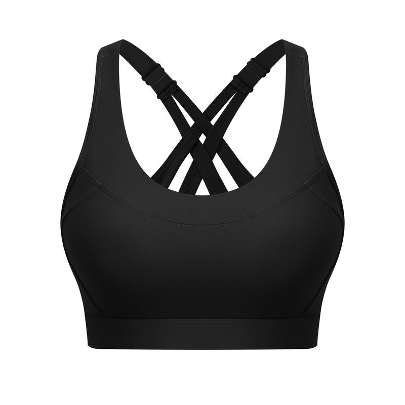 High Impact Sports Bra for Women – High Support Molded Cups, Adjustable Straps & Back Closure, Cross, Workout & Running Bra