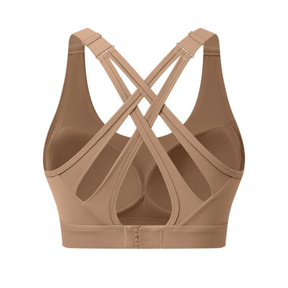 High Impact Sports Bra for Women – High Support Molded Cups, Adjustable Straps & Back Closure, Cross, Workout & Running Bra